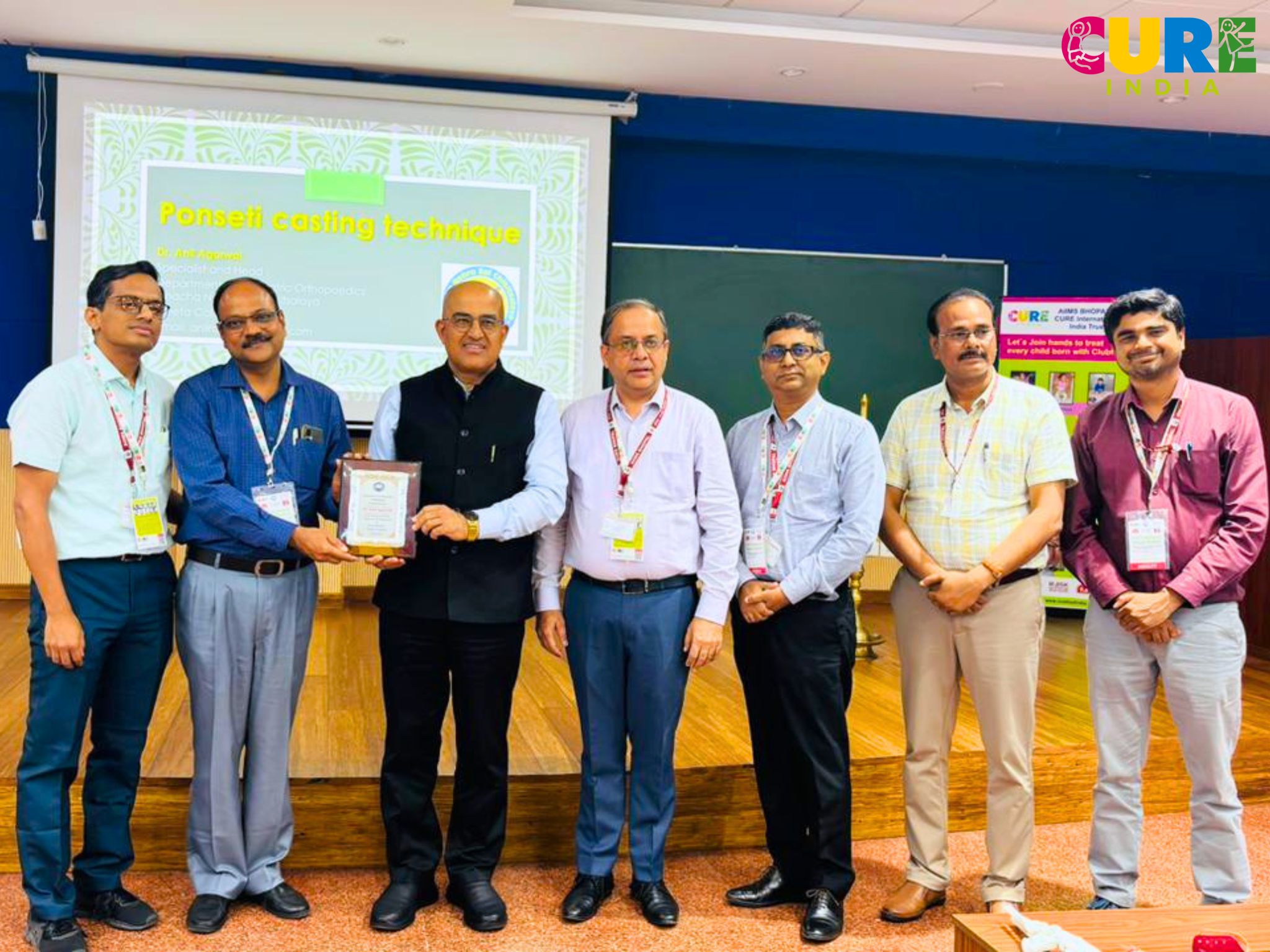 CURE India team and training participants marking the successful completion of the 168th Ponseti program